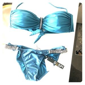 Despi BNWT jewel embellished bikini (top + bottom)